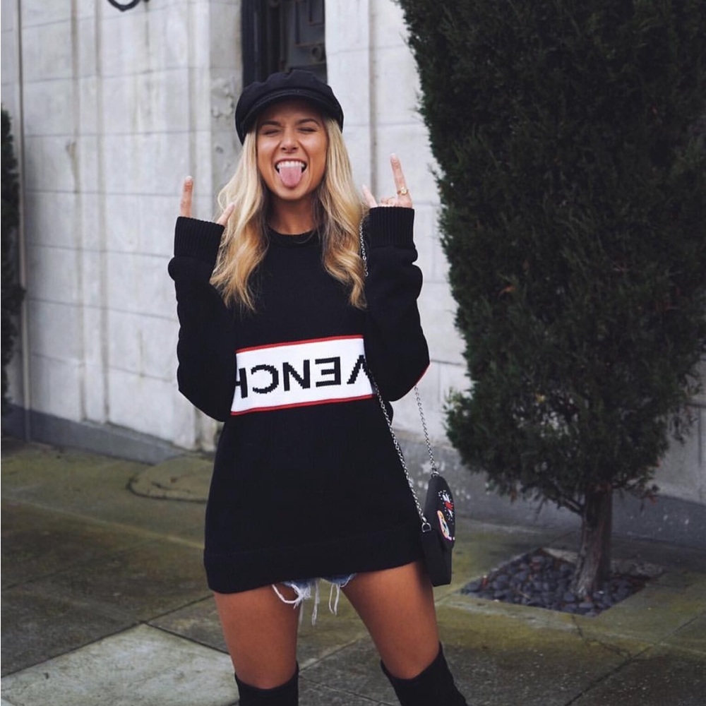 Givenchy | Intarsia Reverse Logo Knit Sweater - Picture 8 of 9
